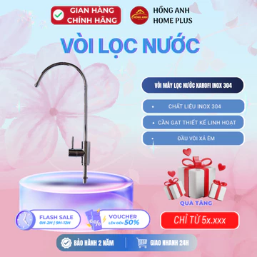 Vòi máy lọc nước Karofi inox 304 chính hãng dùng thay thế cho máy lọc nước để bàn và gắn bồn rửa