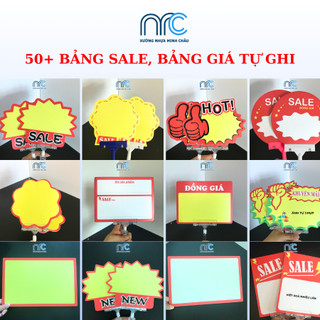 (Combo 2 Bảng) 50+ Bảng sale giảm giá, Bảng giá, Bảng sale tự ghi cho cửa hàng siêu thị - Đa dạng kích thước-Lỗi 1 đổi 1