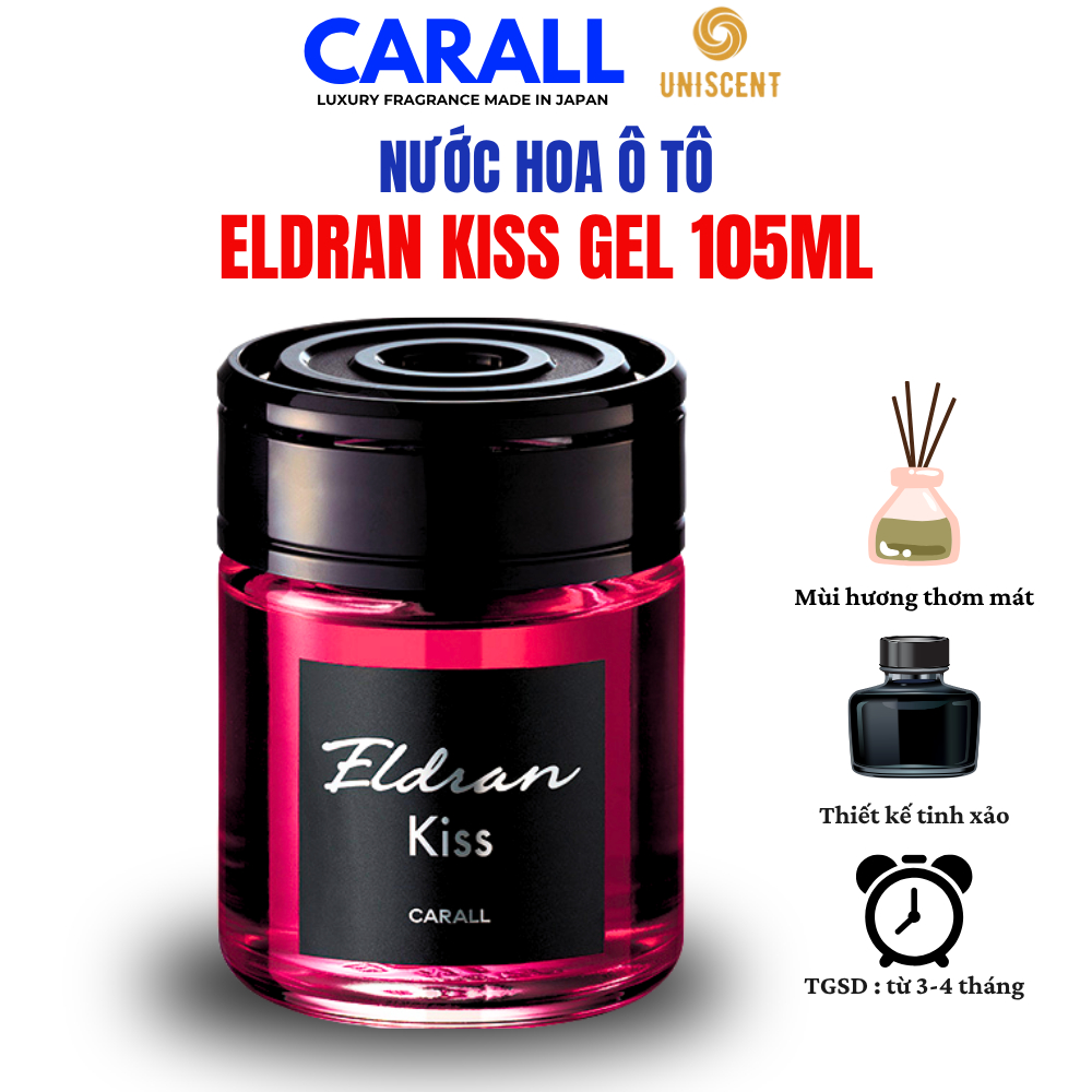 Sáp Thơm Ô Tô Cao Cấp Mùi Hoa Hồng/ Xạ Hương/ Táo- Eldran Kiss 105ml CARALL Made In Japan
