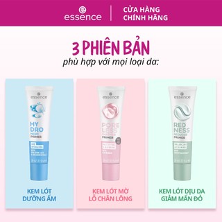 Kem lót Essence Pore Less Partner Primer dưỡng ẩm làm mờ lỗ chân lông giảm mẩn đỏ 30ml - Bebeau