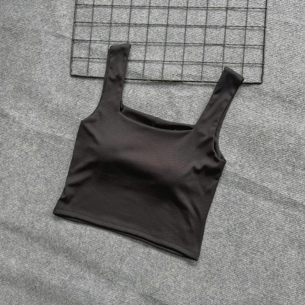 [Peinn] Áo Croptop Bigsize Nữ Áo Hai Dây Bản To Có Mút Đệm Vải Thun Tăm Lạnh Co Giãn Sành Điệu G248