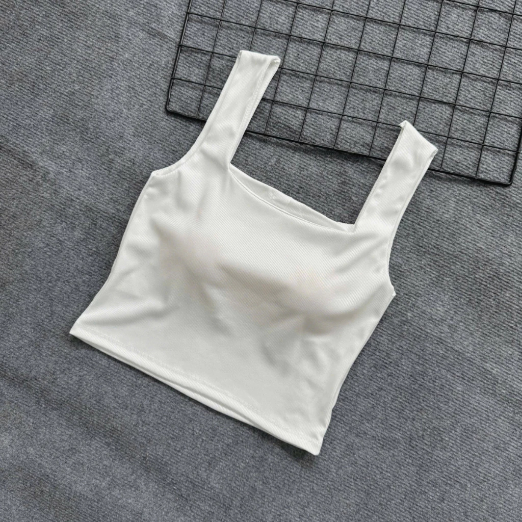 [Peinn] Áo Croptop Bigsize Nữ Áo Hai Dây Bản To Có Mút Đệm Vải Thun Tăm Lạnh Co Giãn Sành Điệu G248