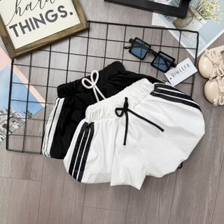 Quần Đùi Bí Kẻ Sọc Lưng Thun Co Giãn Thoáng Mát Năng Động Dễ Thương Cá Tính Dễ Phối Đồ QU05 RYSO
