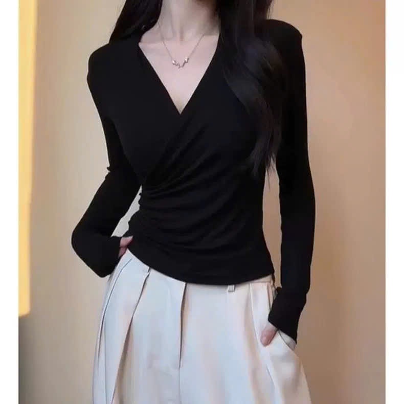[COTTON LOẠI 1] Áo Thun Dài Tay Cổ Tym Ôm Body Tôn Dáng RANSHI Mặc Hằng Ngày Đi Chơi Chất Cototn Mềm Mát - RA347