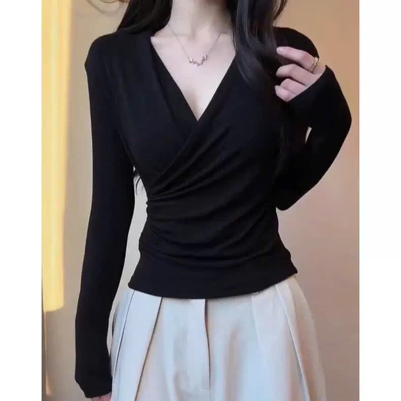 [COTTON LOẠI 1] Áo Thun Dài Tay Cổ Tym Ôm Body Tôn Dáng RANSHI Mặc Hằng Ngày Đi Chơi Chất Cototn Mềm Mát - RA347