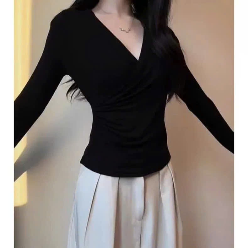 [COTTON LOẠI 1] Áo Thun Dài Tay Cổ Tym Ôm Body Tôn Dáng RANSHI Mặc Hằng Ngày Đi Chơi Chất Cototn Mềm Mát - RA347