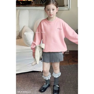 [B&G] Sét váy thu đông Áo nỉ mềm mịn, in hình bé búp bê và gấu Váy xếp ly diện đi chơi cho bé gái