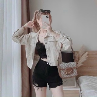 Quần Đùi Nữ Cào Rách Kaki Lưng Cao Trơn,Quần Short Bò Tua Rua Tôn Dáng Cá Tính Dễ Phối Đồ RUSY