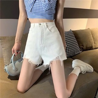 Quần Đùi Nữ Cào Rách Kaki Lưng Cao Trơn,Quần Short Bò Tua Rua Tôn Dáng Cá Tính Dễ Phối Đồ RUSY