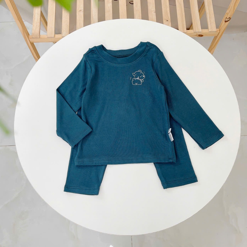 Bộ dài tay cho bé trai Lá Homewear A350, đồ dài mặc ngủ bé trai vải rayon mềm êm co giãn thấm hút