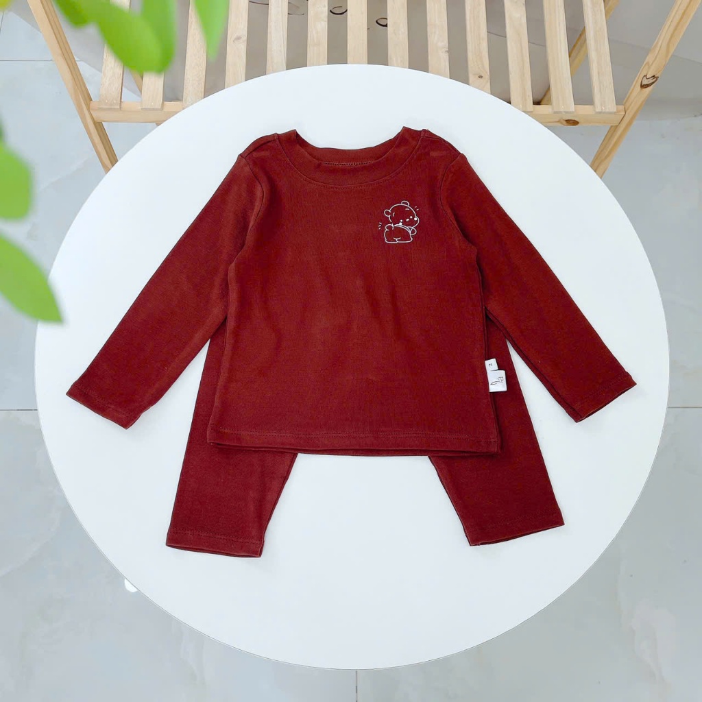 Bộ dài tay cho bé trai Lá Homewear A350, đồ dài mặc ngủ bé trai vải rayon mềm êm co giãn thấm hút