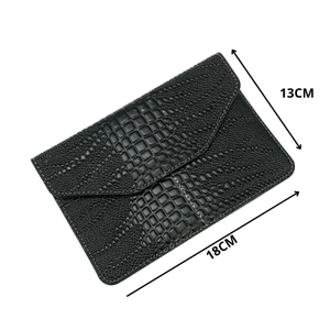Ví Da Đựng Giấy Tờ Đăng Kiểm Xe Ô Tô Vân Cá Sấu Mẫu 02 - Màu Đen VDK-PU02CS-BL