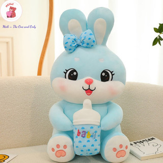 ( TẶNG QUÀ ĐÈN NGỦ CẮM )Gấu Bông Lớn Thỏ Ôm Bình Sữa , Hàng Cao Cấp Mềm Mịn Size 45cm MEILI STORE