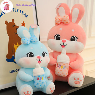 ( TẶNG QUÀ ĐÈN NGỦ CẮM )Gấu Bông Lớn Thỏ Ôm Bình Sữa , Hàng Cao Cấp Mềm Mịn Size 45cm MEILI STORE
