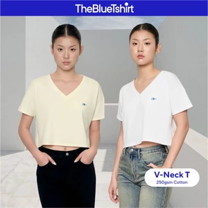TheBlueTshirt - Áo thun croptop cổ chữ V vải dày dặn 250gsm tay ngắn cho nữ - V Neck T