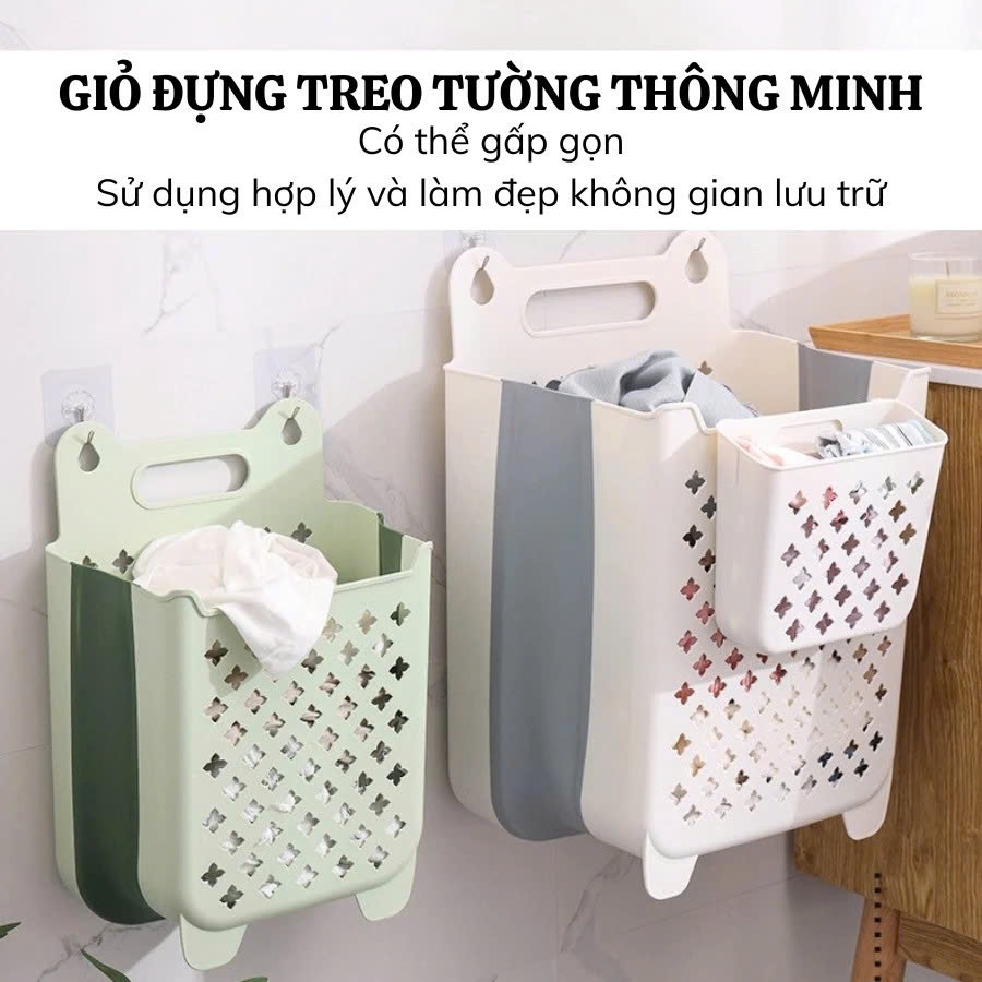 Giỏ Đựng Quần Áo Treo Tường Gấp Gọn ENODA HOME, Giỏ Đựng Quần Áo Bẩn 3 Kích Thước