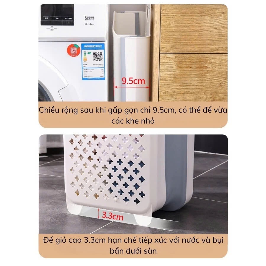 Giỏ Đựng Quần Áo Treo Tường Gấp Gọn ENODA HOME, Giỏ Đựng Quần Áo Bẩn 3 Kích Thước