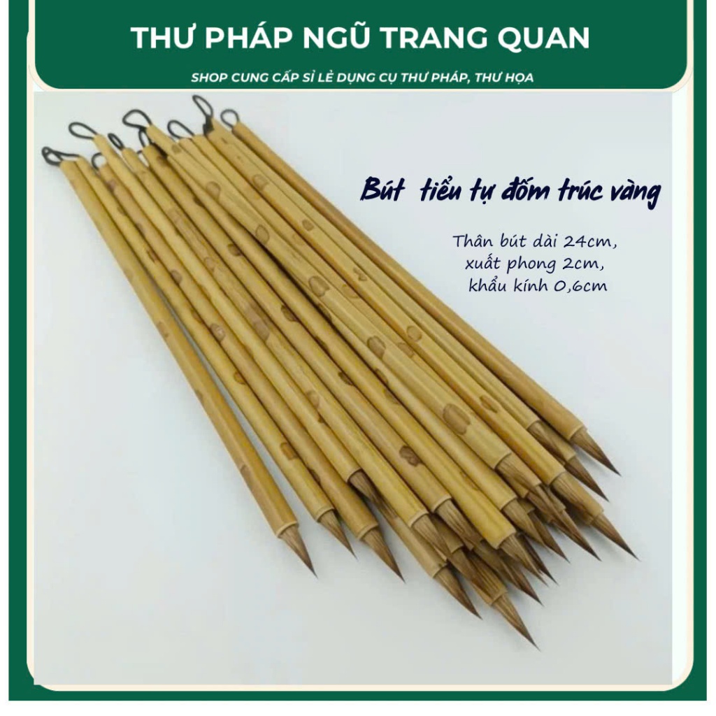 Bút lông để viết thư pháp tiểu tự. Bút lông thư pháp lông sói và lông thỏ xuất phong 2cm khẩu kính 0.6cm