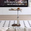 Bàn xoay 360 độ mặt da điều chỉnh chiều cao 55–77cm, bàn phụ sofa nâng hạ linh hoạt, di động tiện lợi