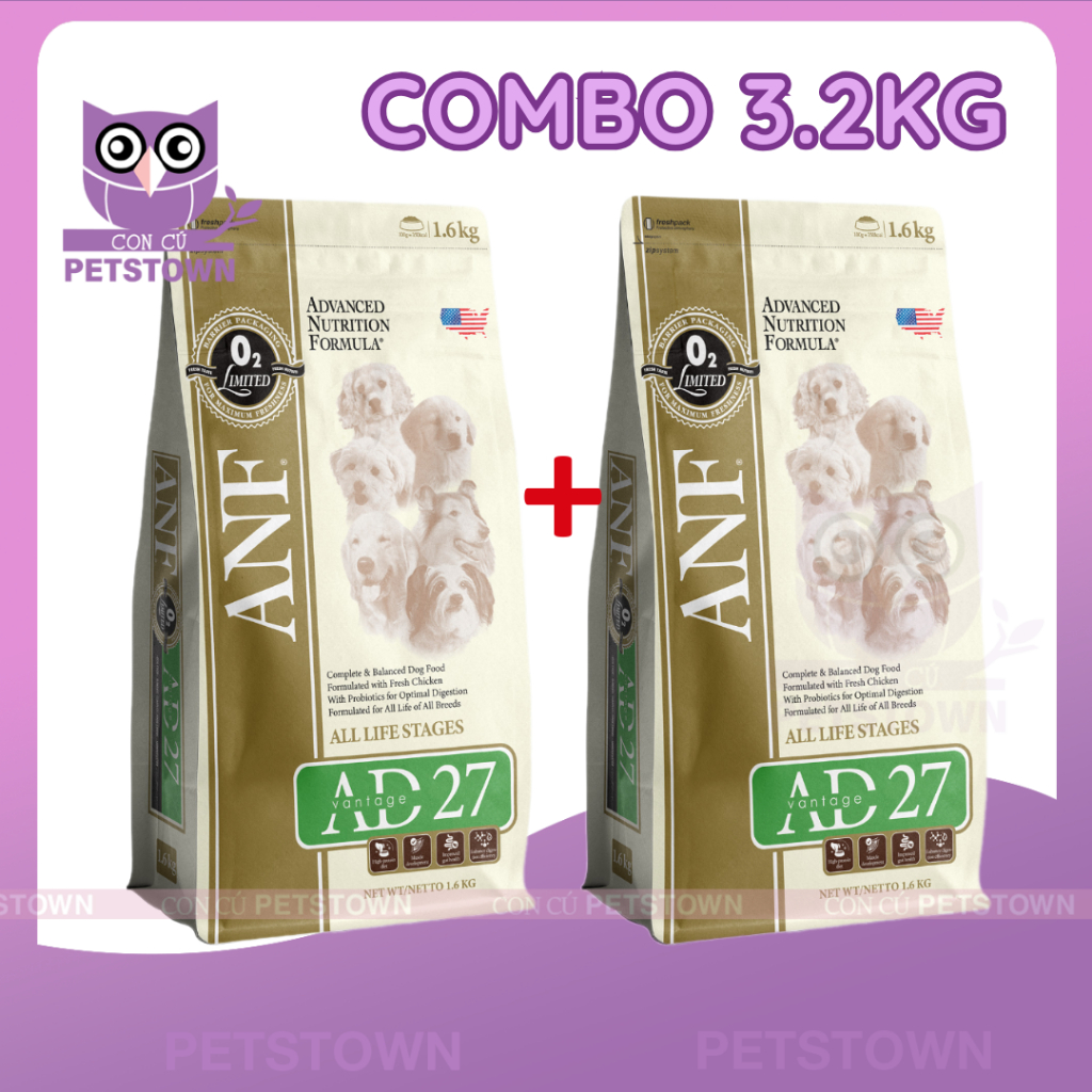 GIẢM GIÁ [1.6KG/500G] ANF AD27 - Thức ăn hạt cho chó dinh dưỡng toàn diện & tăng cường tiêu hóa