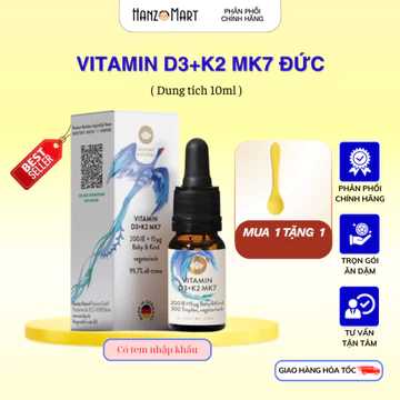 Vitamin D3 K2 Mk7 Sunday Natural Đức, vitamin cho bé 10ml - hanzomart