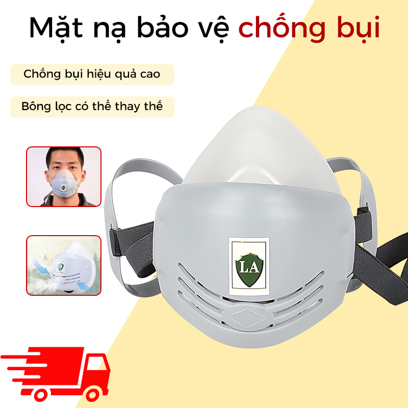 [PM2.5] Mặt nạ phòng độc, chống bụi và khí, làm bằng silicon mềm, mặt nạ phun sơn, thích hợp cho công nhân công nghiệp.