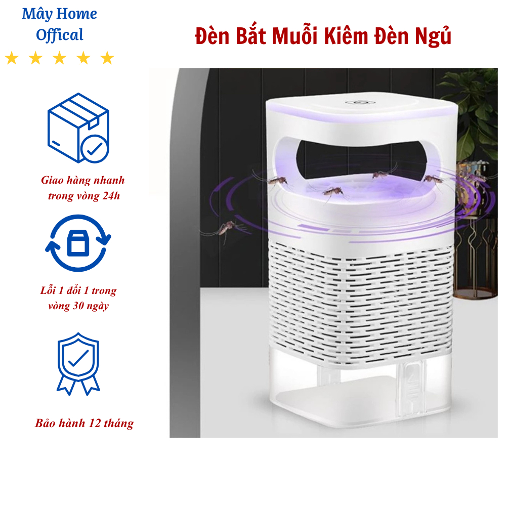 [Hàng Loại 1 ] Đèn Bắt Muỗi Tự Động Ánh Sáng Xanh An Toàn Cho Trẻ Nhỏ – Hút Muỗi Bằng Quạt Gió, Kiêm Đèn Ngủ AMIZIN
