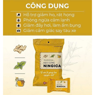 Kẹo ngậm thanh họng Ningica Nam Dược vị Gừng / Bạc Hà / Chanh Muối (Gói 10 viên)