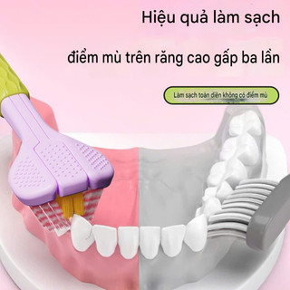 Vỉ 3 chiếc Bàn Chải Đánh Răng 3 Mặt Hàn Quốc Deep Clean 360 °  Giải Pháp Làm Sạch Răng Hiệu Quả