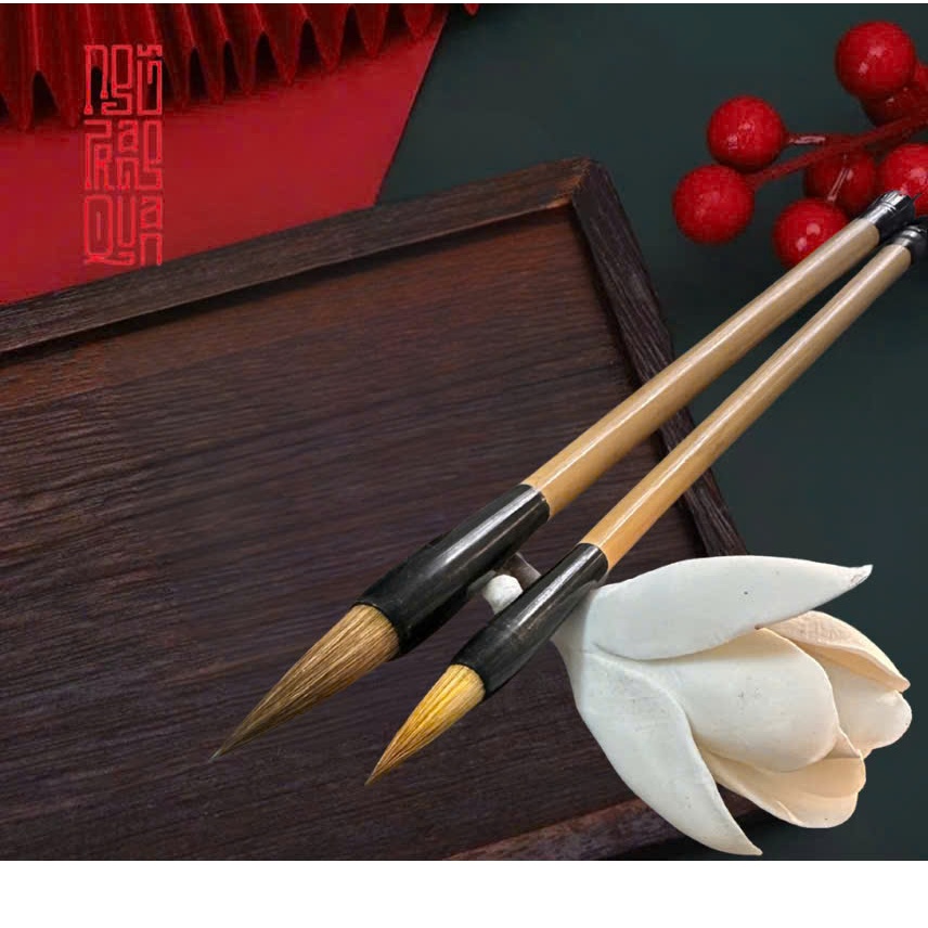 Bút lông Lan Đình Tụng - Bút lông viết thư pháp đại tự dễ viết nét xước mềm mại có hai cỡ trung và tiểu