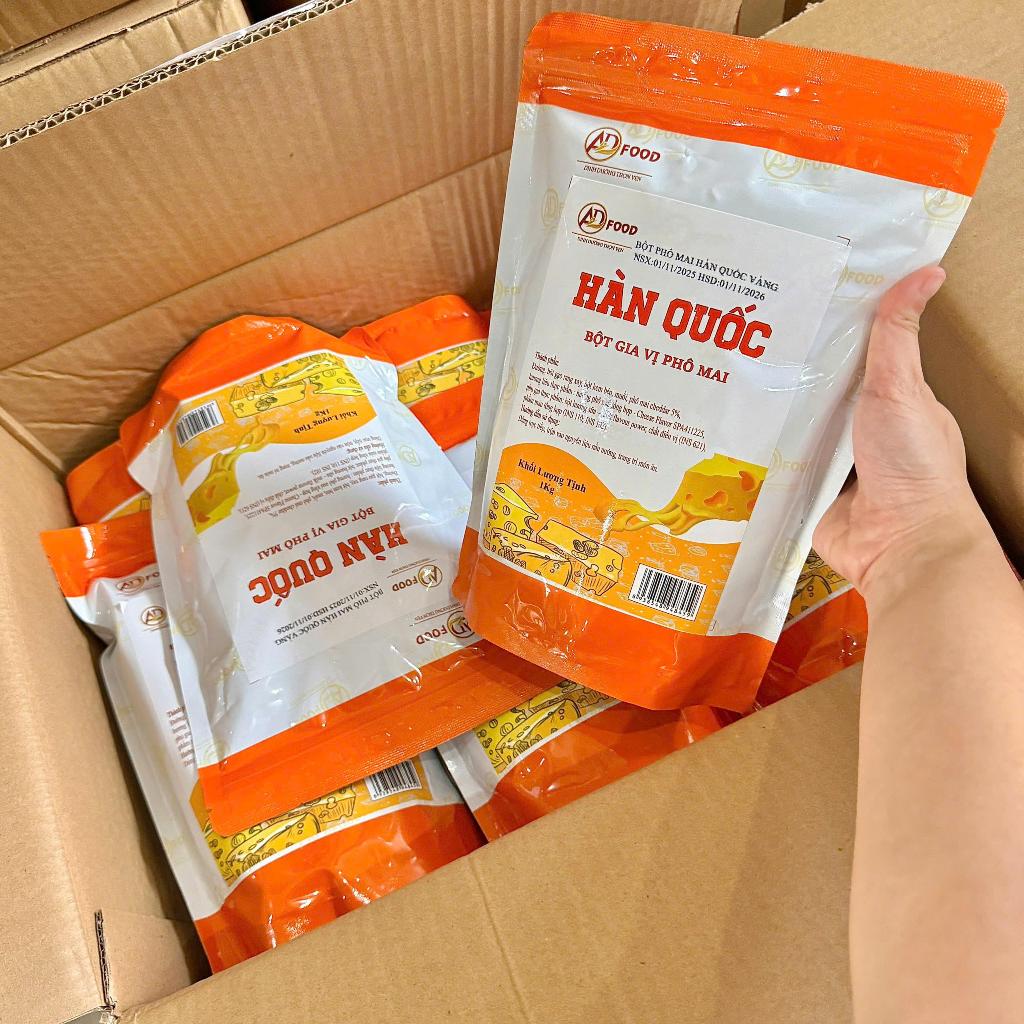 Sỉ 10kg Bột phô mai Hàn Quốc Vàng ADFOOD – thích hợp dùng cho món chiên, xúc xích gà rán,.