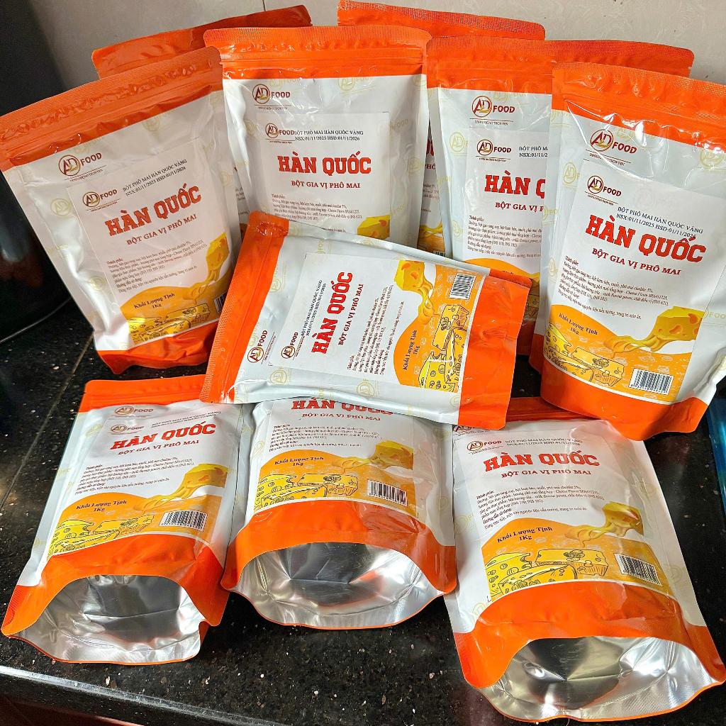 Sỉ 10kg Bột phô mai Hàn Quốc Vàng ADFOOD – thích hợp dùng cho món chiên, xúc xích gà rán,.