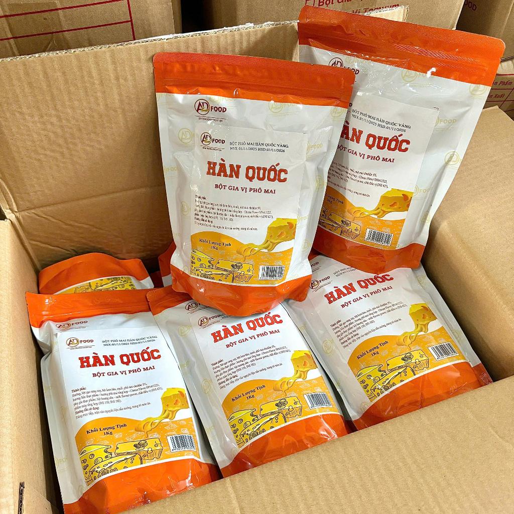Sỉ 10kg Bột phô mai Hàn Quốc Vàng ADFOOD – thích hợp dùng cho món chiên, xúc xích gà rán,.