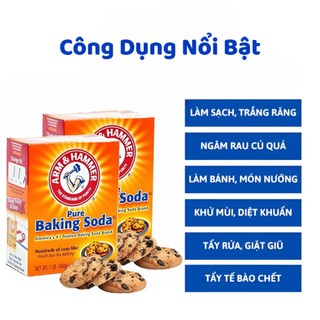 Bột Baking Soda Arm & Hammer 454g – Làm Bánh, Khử Mùi, Tẩy Rửa, Vệ Sinh Đa Năng Mỹ Chính Hãng