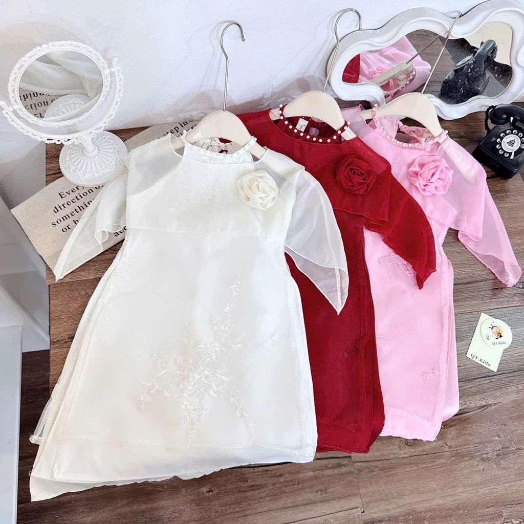 Áo Dài Cổ Yếm - Pink