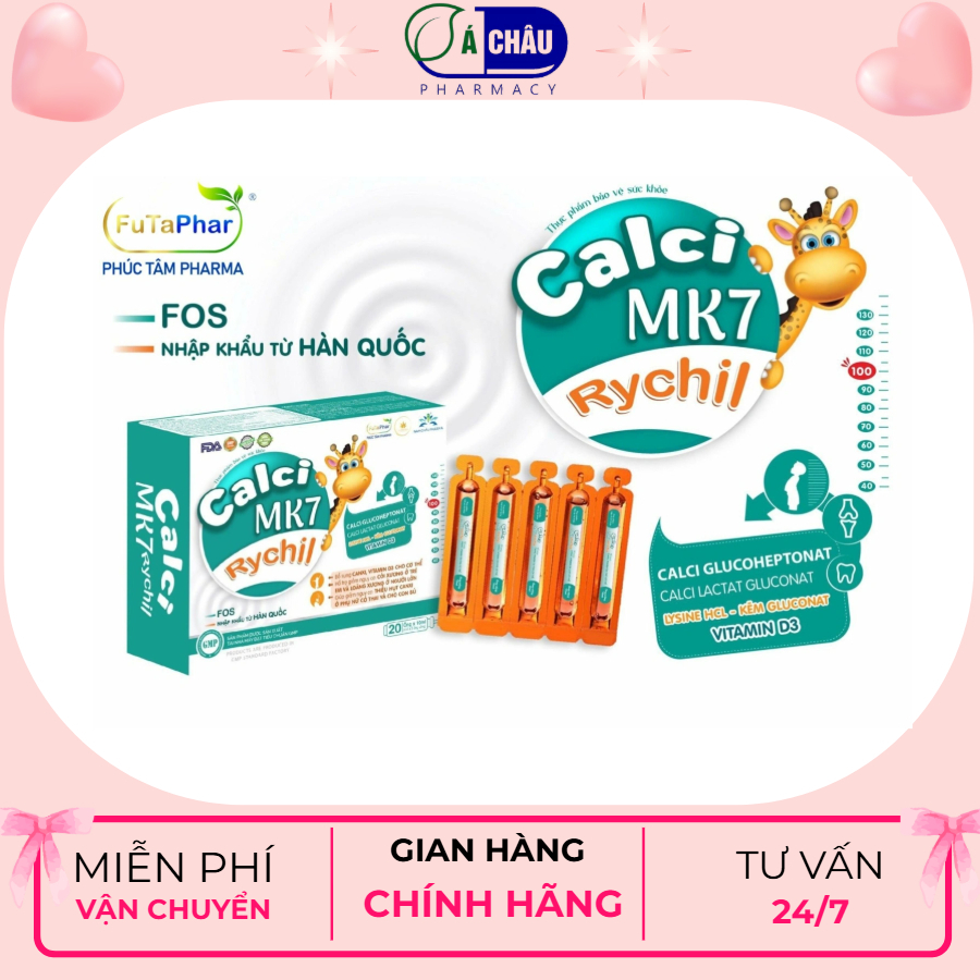 (Hộp 20 ống) Siro Bổ Sung Canxi Cho Bé - Siro Canxi MK7, Giúp Bé Phát Triển Chiểu Cao Vượt Trội
