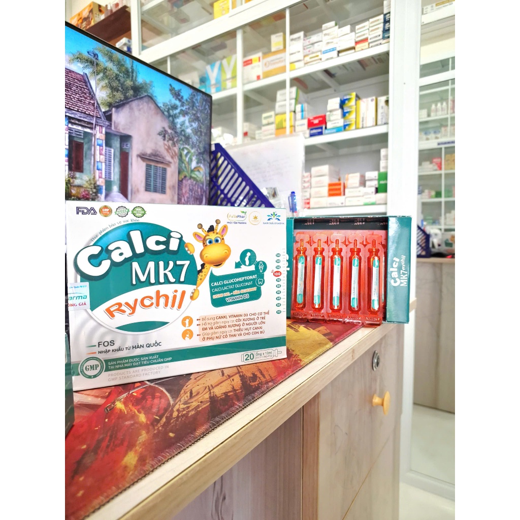 (Hộp 20 ống) Siro Bổ Sung Canxi Cho Bé - Siro Canxi MK7, Giúp Bé Phát Triển Chiểu Cao Vượt Trội