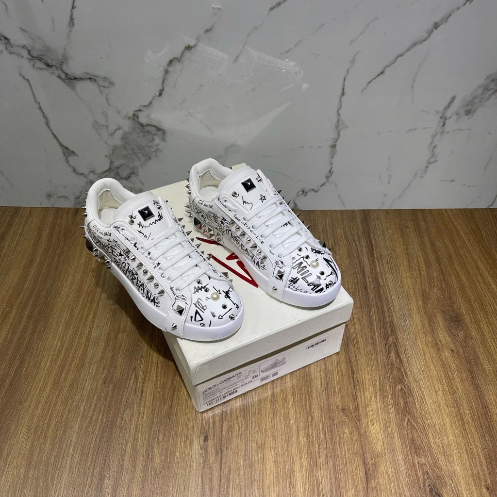 ⚡️[Hight Quality] Giày Sneakers D11H Shoes White S1uude Men - Điểm Nhấn Chữ Đen Trắng Phối Họa Tiết Cao Cấp Full Box