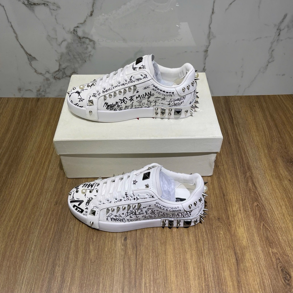 ⚡️[Hight Quality] Giày Sneakers D11H Shoes White S1uude Men - Điểm Nhấn Chữ Đen Trắng Phối Họa Tiết Cao Cấp Full Box