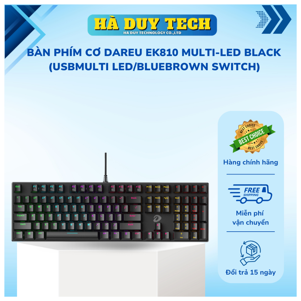 Bàn Phím Dareu EK810 Multi LedBlack(Multi Led/Blue/Brown Switch ...