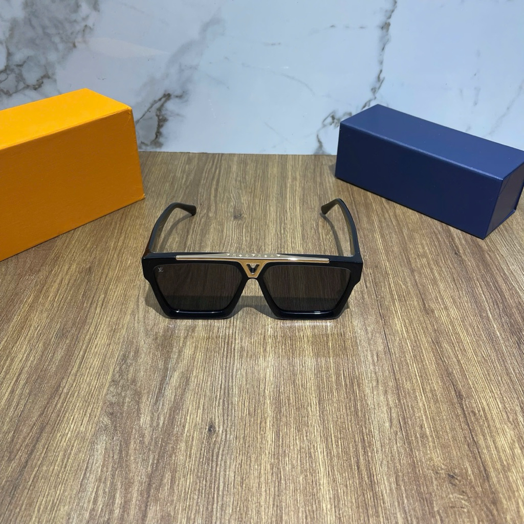 ⚡️[Hight Quality] Kính Râm \/ Nam Nữ Ev1den Sunglasses Full Box - Điểm Nhấn Họa Tiết Vàng Phối Đen Kính Mát