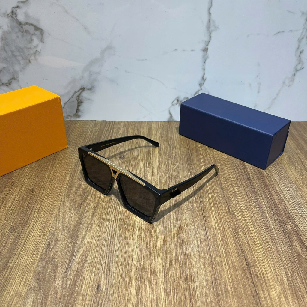 ⚡️[Hight Quality] Kính Râm \/ Nam Nữ Ev1den Sunglasses Full Box - Điểm Nhấn Họa Tiết Vàng Phối Đen Kính Mát