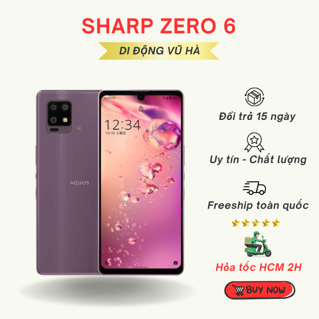 Điện thoại Sharp Zero 6 Nhật 2 sim ram 8/128 Snap 750G pin 4000 mAh ...