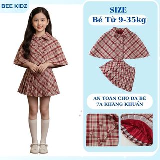 Sét Đồ Bé Gái, Bộ Đồ Bé Gái Thiết Kế Cánh Rơi Chân Váy Xếp Ly Chất Liệu Nỉ Lót Nhung Ấm Áp