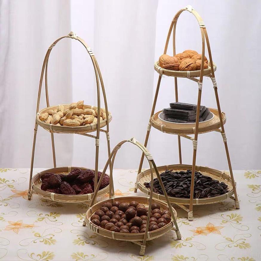 Mẹt tre tầng, mẹt tre 1,2,3 tầng đựng đồ decor trang trí chụp ảnh