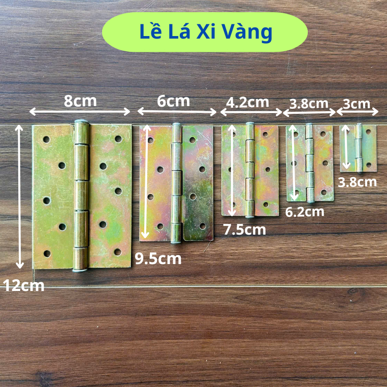 Lề lá xi 7 màu, bản lề cửa, bản lề lá xi vàng 4cm, 6cm, 8cm, 10cm, 12cm ...