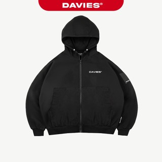 Áo khoác kaki có mũ DAVIES nam nữ màu đen form rộng đẹp Hooded Jacket local brand| D31-AK1