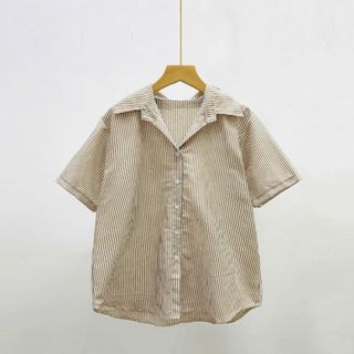 Áo Sơ Mi Kẻ Sọc Bigsize Nữ Vải Mềm Dáng Vừa Tay Ngắn Năng Động Thời Trang Đi Học Công Sở - SM184