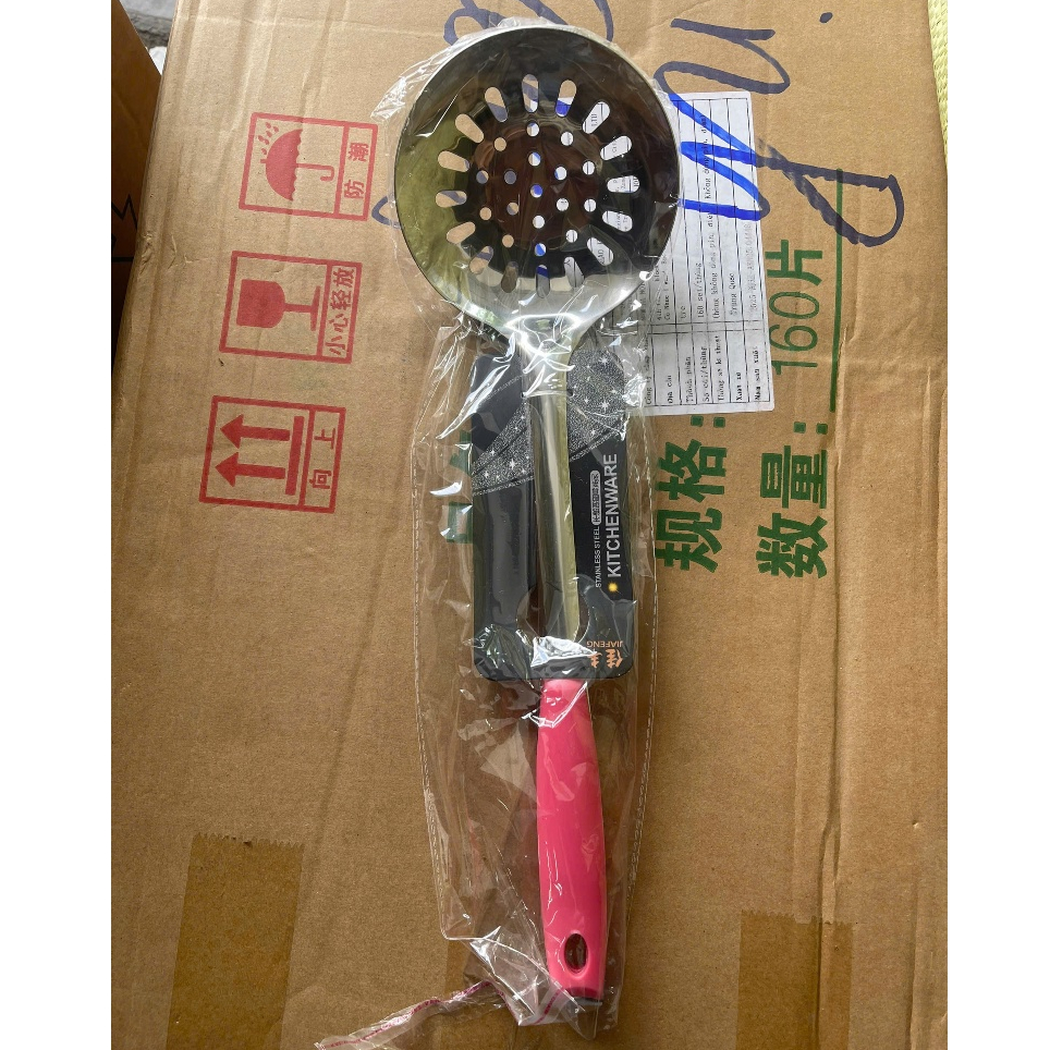 Vá Sạn Inox Cán Nhựa, Vá Cơm Lớn Tiện Lợi Hàng Dày Cao Cấp