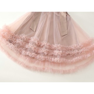 Váy Công Chúa Bé Gái Màu Hồng Pastel, Váy Bồng Bềnh Cao Cấp Mùa Hè, Phong Cách Tiểu Thư